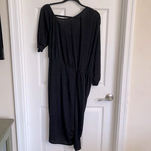 Boohoo Plus Textured Slinky Neck Midi Dress